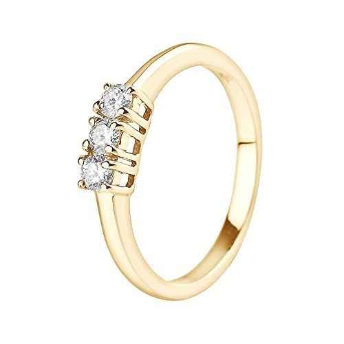 You RING Engagment DIAMOND 0,24 ct GOLD 9 ct 375 size 54 AMZ-9BG TRI-024