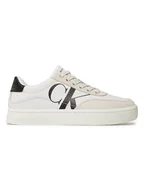 Trampki damskie - CALVIN KLEIN JEANS Skórzane snekaersy w kolorze kremowo-czarnym - miniaturka - grafika 1