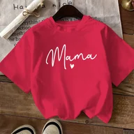 Bluzki damskie - TEMU Damski T-Shirt z Krótkim Rękawem z Nadrukiem Liter Alfabetu (Kompatybilny z Językiem Angielskim) - Casual Bluzka z Okrągłym Dekoltem do Stylu - miniaturka - grafika 1