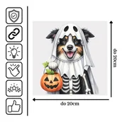 Pasmanteria - Naprasowanka Halloween Pies Duch Ozdoba Pomysł 7 do 20cm - miniaturka - grafika 1