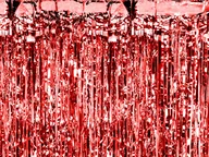 Sylwester - Kurtyna - zasłona na drzwi metaliczna czerwona - 2,4 m x 91 cm - miniaturka - grafika 1