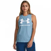 Koszulki i topy damskie - Damski top z nadrukiem Under Armour UA Live Rival Tank - niebieski - miniaturka - grafika 1