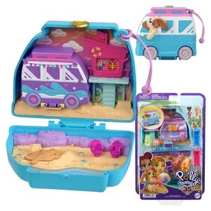 Polly Pocket Kompaktowy Plażowy Szczeniaczek Pudełko Z Akcesoriami - Lalki dla dziewczynek - miniaturka - grafika 1