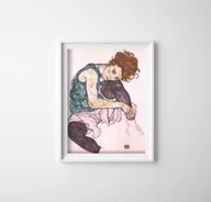 Plakaty - Plakat retro Siedząca kobieta z wygiętym kolanem Egon Schiele - miniaturka - grafika 1