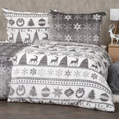 Pościel - 4Home Świąteczna pościel mikroflanela Christmas time szary, 140 x 200 cm, 70 x 90 cm - miniaturka - grafika 1