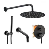 Zestawy prysznicowe - Rea Zestaw wannowo-prysznicowy podtynkowy Lungo czarny P4112 - miniaturka - grafika 1