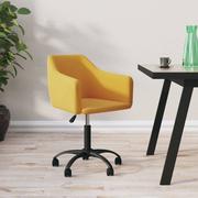 Krzesła - shumee shumee Obrotowe krzesło stołowe żółte obite aksamitem - miniaturka - grafika 1