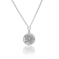 Naszyjniki - Naszyjnik kwiat hawajski srebrny - miniaturka - grafika 1