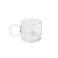 Szklanki - Filiżanka GLASSIC szklana młotkowana z koralikowym uchem 0,3 l HOMLA - miniaturka - grafika 1