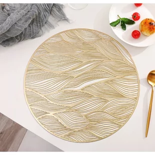 Podkładka na stół 38 cm złota ażur okrągła MP11 - Lustra - miniaturka - grafika 1