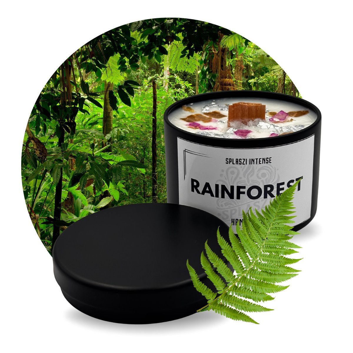 Świeczka Zapachowa Las Deszczowy Naturalna Sojowa Drewniany Knot 120 ml