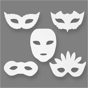 Creativ Company A/S Maski papierowe, Maskarada, 16 sztuk - Pozostałe akcesoria dla plastyków - miniaturka - grafika 1