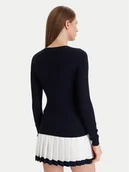 Swetry damskie - Lacoste Kardigan AF4141 Granatowy Slim Fit - miniaturka - grafika 1