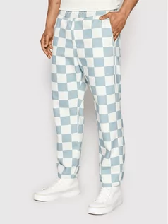 Spodnie męskie - Kaotiko Spodnie materiałowe Check AK002-01-K002 Niebieski Relaxed Fit - grafika 1