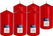 Świece - Świeca walec BISPOL Aura 66H 15CM SW80/150 CZERWONA 6szt. - miniaturka - grafika 1