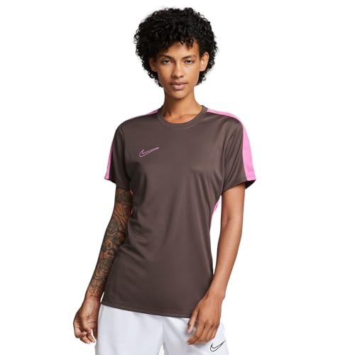 Nike Damskie W Nk Df Acd23 Top Ss Branded, Baroque Brown/Playful Pink/Playful Pink, DX0521-237, L