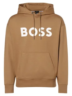 BOSS Męska bluza z kapturem Mężczyźni Bawełna brązowy nadruk, XL - Bluzy męskie - miniaturka - grafika 1