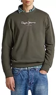 Bluzy męskie - Pepe Jeans Bluza męska Edward Crew, Zielony (oliwkowy), XL - miniaturka - grafika 1