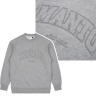 Bluzy męskie - Bluza Męska Bawełniana Bez Kaptura Manto Varsity Szara R. L - miniaturka - grafika 1