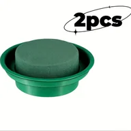 Rękodzieło - TEMU 2 szt./1 szt. Zielona Okrągła Pianka do Kompozycji, 4,7 cala (około 12 cm) Średnicy, Minimalistyczny Styl, Idealna na Śluby i Przyjęcia, - miniaturka - grafika 1