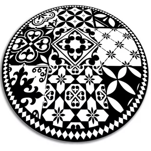 Modny winylowy dywan okrągły portugalskie kafelki fi80 cm - Dywany - miniaturka - grafika 1