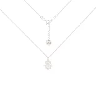 Srebrny choker pancerka z ażurową ręką Fatimy - Naszyjniki - miniaturka - grafika 1