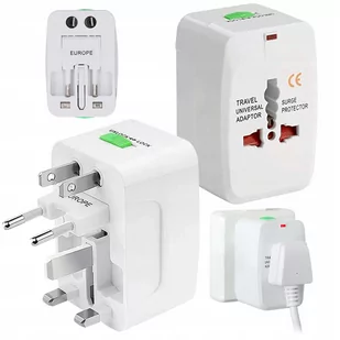 Adapter uk eu usa przejściówka na gniazdka uniwersalny cały świat 7,5 cm x 4,5 cm x 4 cm - Wtyczki i adaptery - miniaturka - grafika 1