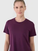 Koszulki i topy damskie - 4F Koszulka damska treningowa oversize szybkoschnąca 4FRSS25TFTSF1236-50S Fioletowy Roz. XS - miniaturka - grafika 1