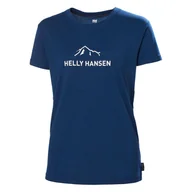 Koszulki i topy damskie - Damska Koszulka z krótkim rękawem HELLY HANSEN W SKOG RECYCLED GRAPHIC TEE 63083_584 – Granatowy - miniaturka - grafika 1