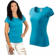 Koszulki i topy damskie - T-SHIRT DAMSKI BAWEŁNIANY PREMIUM KOSZULKA DAMSKA WYSOKA JAKOŚĆ TURKUS - Empik - miniaturka - grafika 1