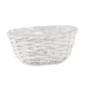 Pozostałe akcesoria do uprawy roślin - Koszyk na kwiaty owalny biały 22 x 15 x 9 cm - miniaturka - grafika 1