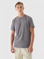 Koszulki sportowe męskie - Męski t-shirt basic 4F 4FWMM00TTSHM2256 - szary - miniaturka - grafika 1