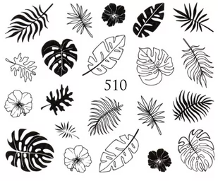 Naklejki wodne na paznokcie CZARNA MONSTERA - 510 - Sztuczne paznokcie i akcesoria - miniaturka - grafika 1