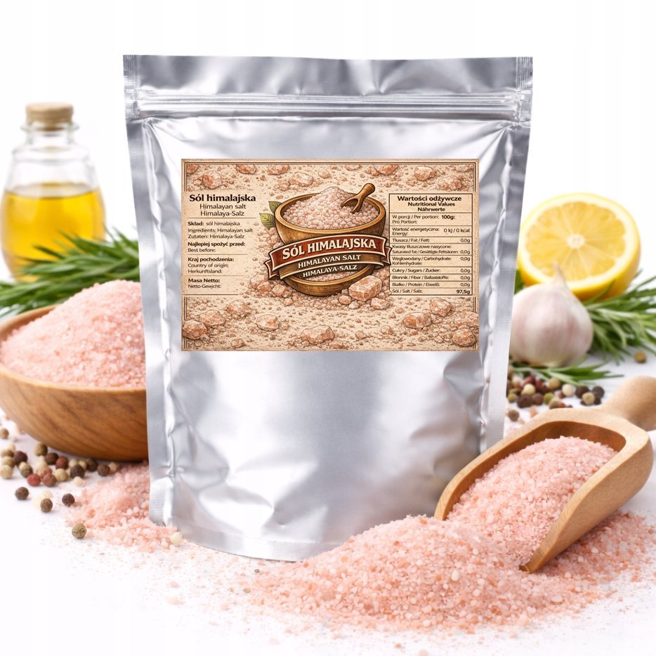 Sól Himalajska - Różowa sól kuchenna, intensywny smak i jakość 500g