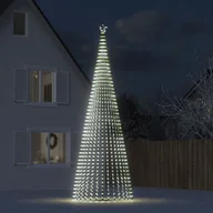 Oświetlenie świąteczne - Stożkowa choinka z lampek, 1544 zimnych białych LED, 500 cm Lumarko! - miniaturka - grafika 1