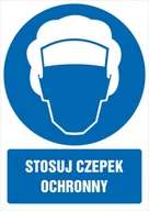 Akcesoria BHP - Naklejka Stosuj czepek ochronny 21x30cm - miniaturka - grafika 1