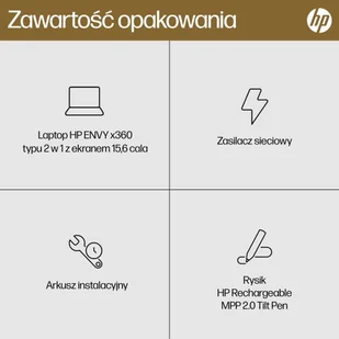 HP ENVY x360 15-fh0006nw Ryzen 5 7530U 15.6" FHD 16GB LPDDR4 SSD512 Radeon Integrated Graphics No ODD Win11 2Y Nightfall Black 9S4R9EA - Laptopy - miniaturka - grafika 5