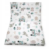 Pościel dla dzieci - CZAS BOBASA POŚCIEL Z WYPEŁNIENIEM DO ŁÓŻECZKA 90x120 DZIECIĘCA NIEMOWLĘCA SAFARI AUTA - miniaturka - grafika 1