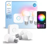 Systemy inteligentnych domów - Philips Hue Essential E27 3szt + Bridge - miniaturka - grafika 1