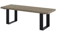 Ławki ogrodowe - Antracytowa Elior Ławka ogrodowa bez oparcia 150cm W6-L64 - miniaturka - grafika 1