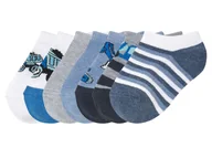 Skarpetki dla dzieci - lupilu® Stopki dziecięce z biobawełną, 7 par (biały/niebieski/w paski, 27-30) - miniaturka - grafika 1