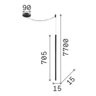 Lampy sufitowe - Ideallux Lampa wisząca LED Ideal Lux Filo, biała, metalowa, długi kabel - miniaturka - grafika 1