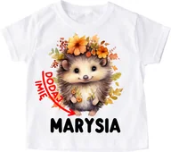 Koszulki dla dziewczynek - Koszulka z jeżem i mieniem na Dzień Jeża - wzór jeż3 - miniaturka - grafika 1