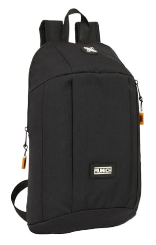 Safta MUNICH LAGOON - Mini plecak na co dzień, idealny dla dzieci w różnym wieku, wygodny i wszechstronny, jakość i wytrzymałość, 22 x 10 x 39 cm, Czarny (Black), M, Casual