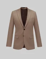 Marynarki męskie - marynarka do zestawu lido khaki slim fit - miniaturka - grafika 1