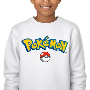 Bluza Dziecięca Biała Bez Kaptura Super Prezent Dla Dziecka Pokemon 116 Wz - Bluzy dla dziewczynek - miniaturka - grafika 1