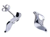 Kolczyki - Srebrne kolczyki 925 na sztyft zdobione cyrkoniami 2,20g - miniaturka - grafika 1