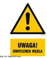 Tablice BHP - SIGNPROJECT GF076 - Uwaga! Dwutlenek węgla 500x750 - miniaturka - grafika 1