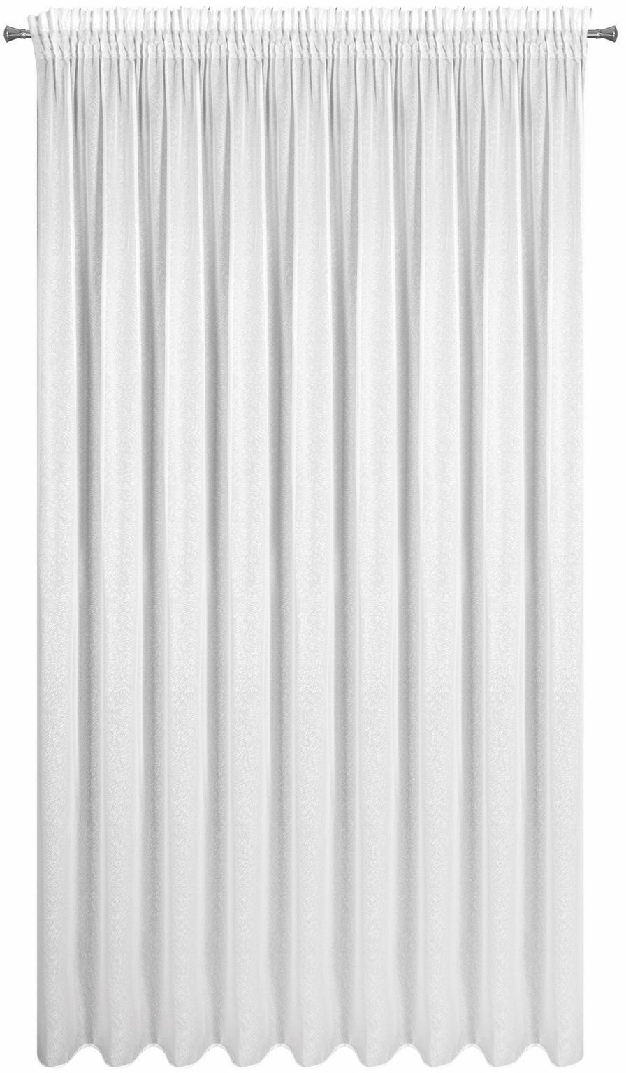 Homede Firana gotowa TULSA 300x270 cm biała na taśmie gnieciony woal