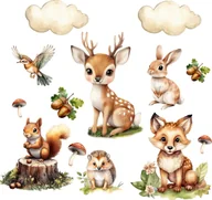 Naklejki na ścianę - Naklejki dla dzieci Las Jesień Naklejki na ścianę do pokoju dziecka 100x120 - miniaturka - grafika 1